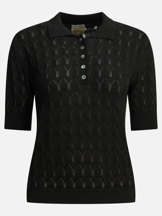 Rakkì "California" Polo shirt with buttons Black

