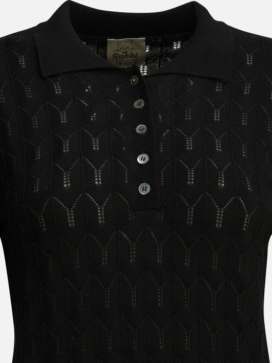 Rakkì "California" Polo shirt with buttons Black

