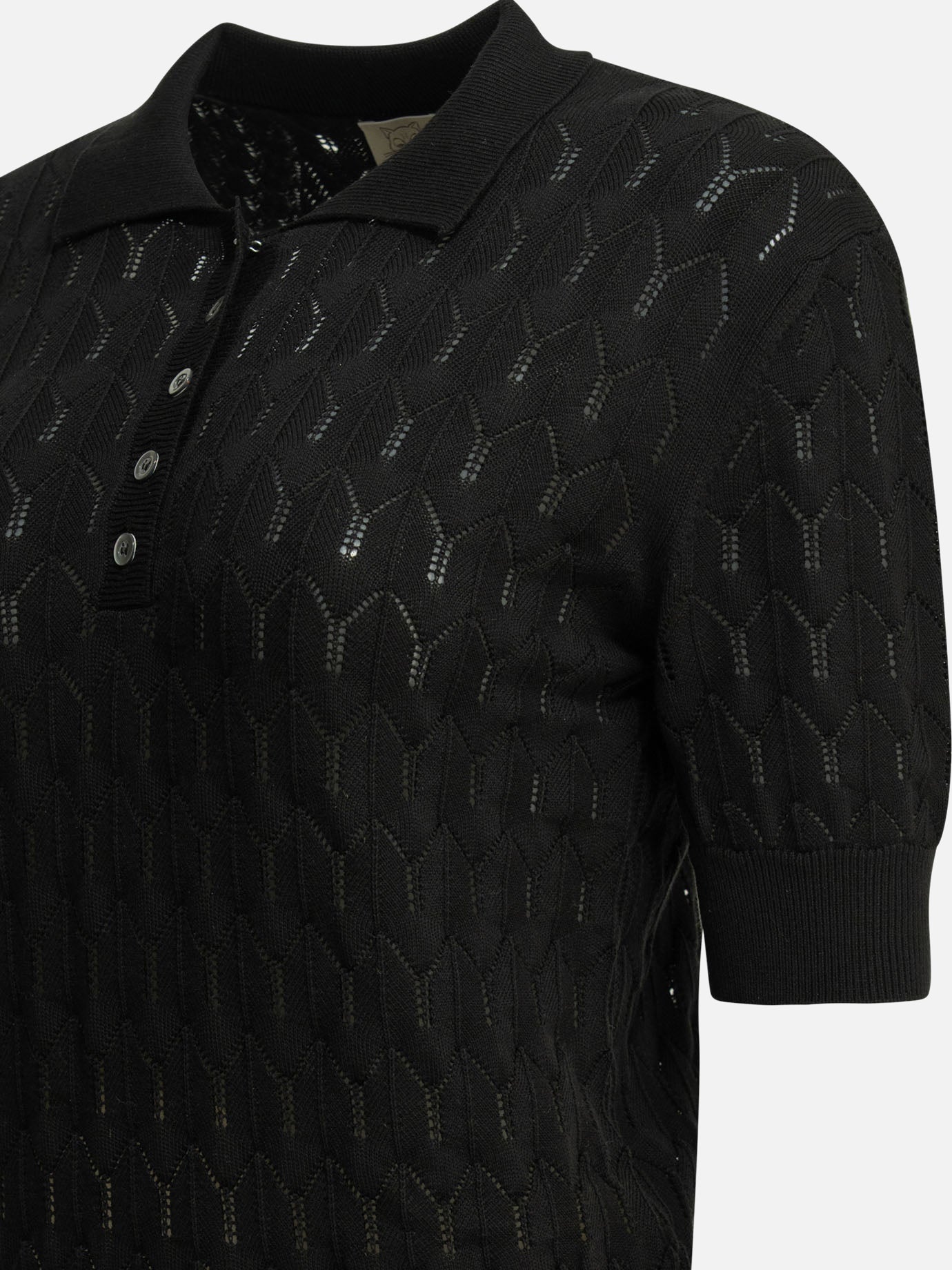 Polo shirts with buttons Solid colour  Black - Rakkì Women | PDP | VIETTI Online Store | thumbnail_4