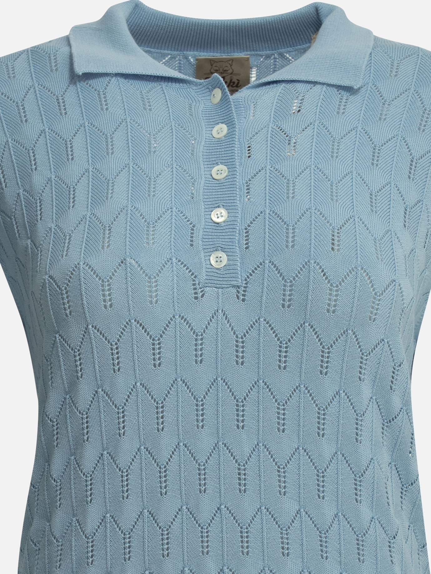Polo shirts with buttons Solid colour  Light blue - Rakkì Women | PDP | VIETTI Online Store | Zoom-Modal_3
