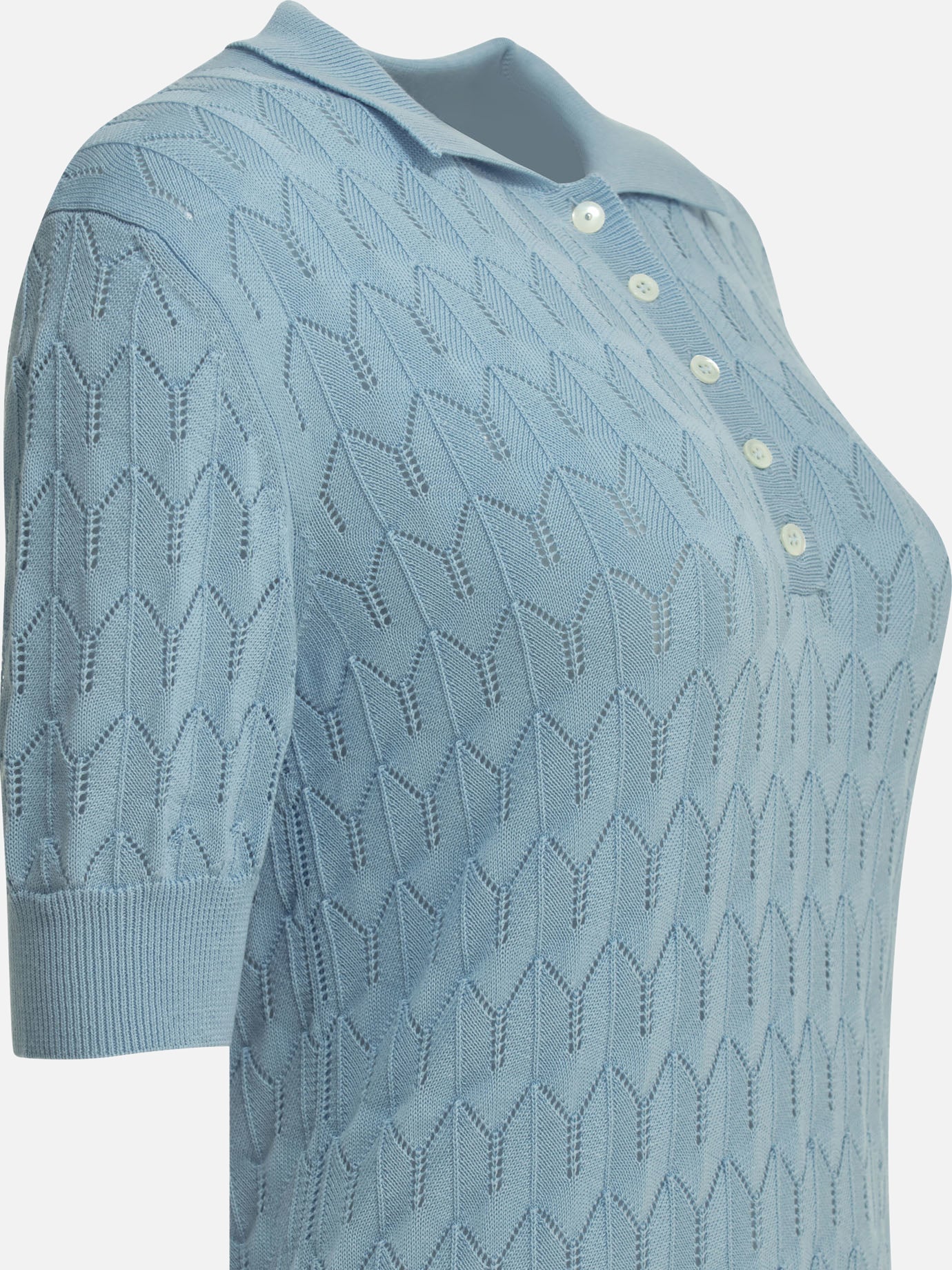 Polo shirts with buttons Solid colour  Light blue - Rakkì Women | PDP | VIETTI Online Store | thumbnail_4