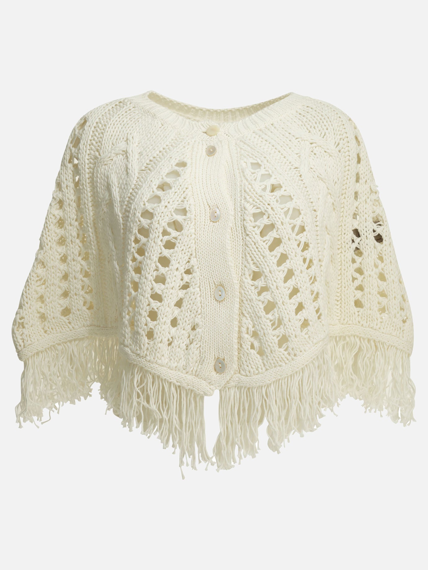 Capes Textured knit  White - Rakkì Women | PDP | VIETTI Online Store | Zoom-Modal

