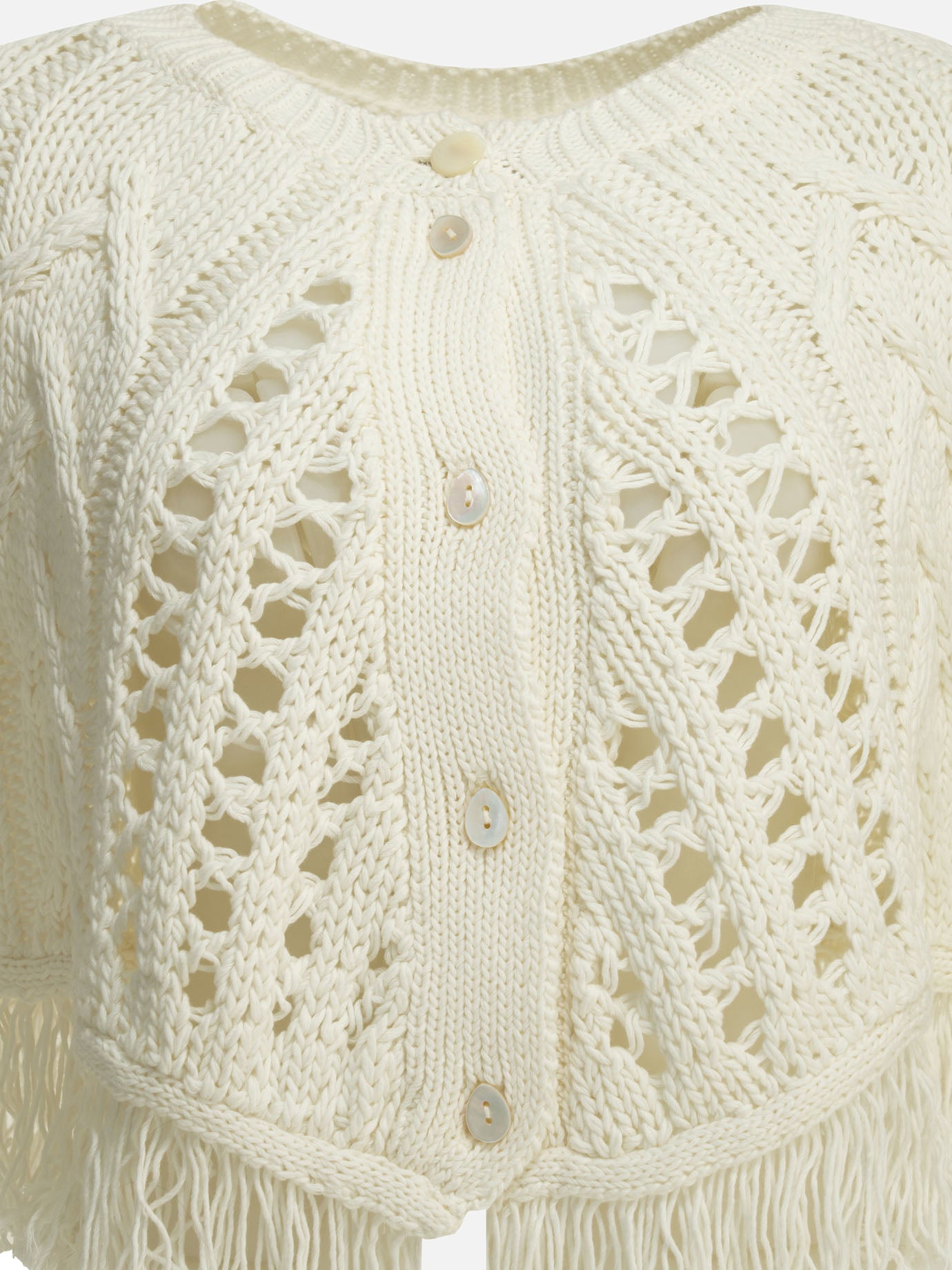 Capes Textured knit  White - Rakkì Women | PDP | VIETTI Online Store | thumbnail_3