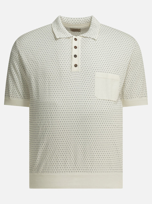 Rakkì Textured knit polo shirt buttons White

