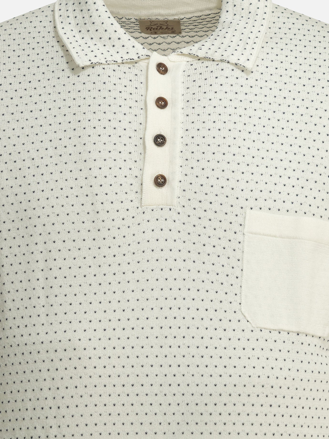 Polo con bottoni Textured knit  Bianco - Rakkì Uomo | PDP | VIETTI Online Store | Zoom-Modal_3
