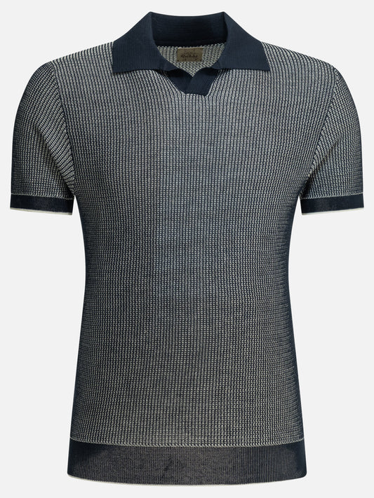 Rakkì "Mercedes 300" buttonless polo shirt Blue

