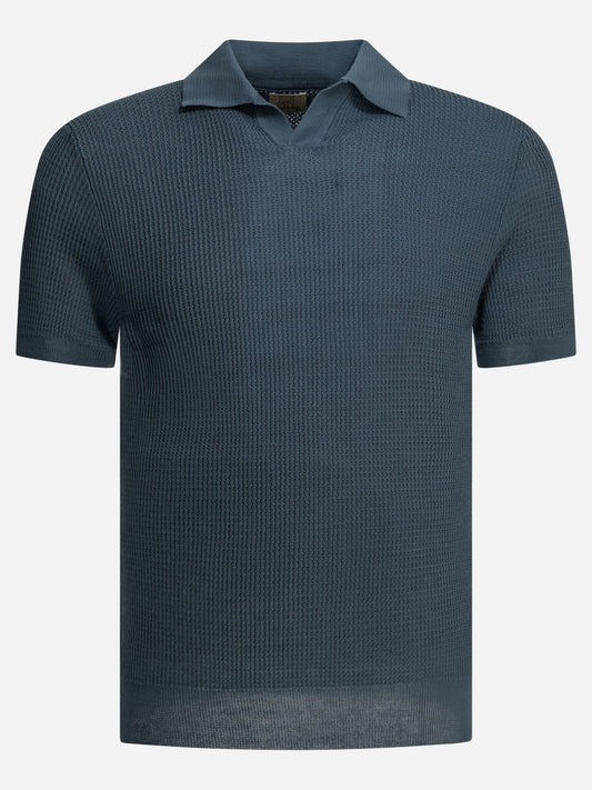 Rakkì "Mercedes 300" buttonless polo shirt Blue

