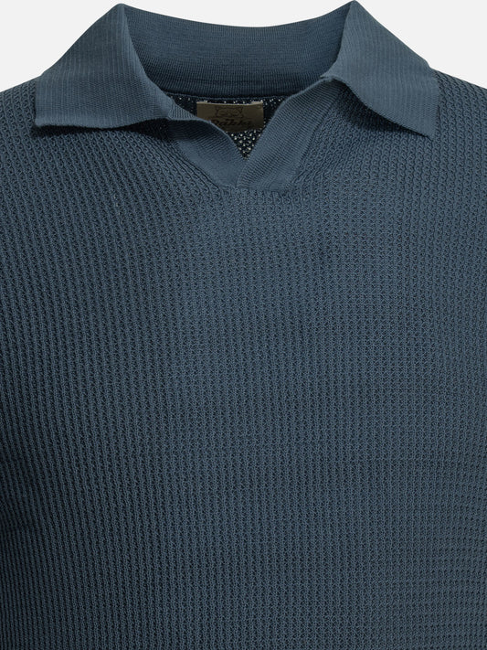 Rakkì "Mercedes 300" buttonless polo shirt Blue

