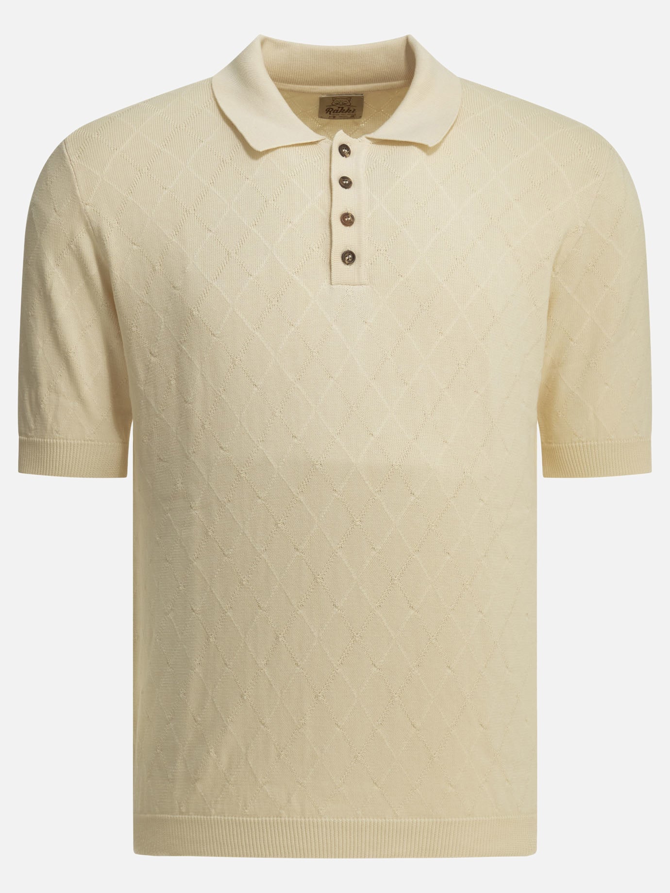 Polo shirts with buttons Textured knit  Beige - Rakkì Men | PDP | VIETTI Online Store | Zoom-Modal
