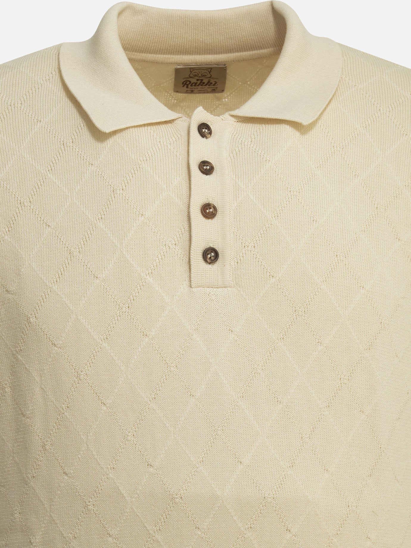 Polo shirts with buttons Textured knit  Beige - Rakkì Men | PDP | VIETTI Online Store | Zoom-Modal_3
