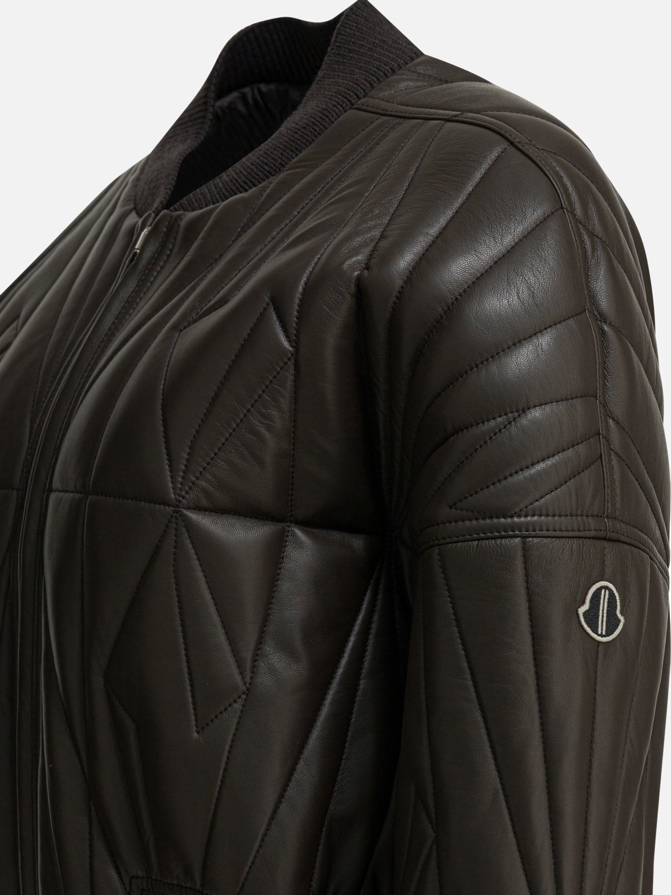Leather jackets Solid colour  Grey - Rick Owens Women | PDP | VIETTI Online Store | Zoom-Modal_3
