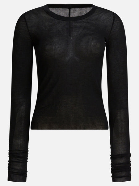 Rick Owens Silk-blend crew-neck T-shirt Black - Women | VIETTI