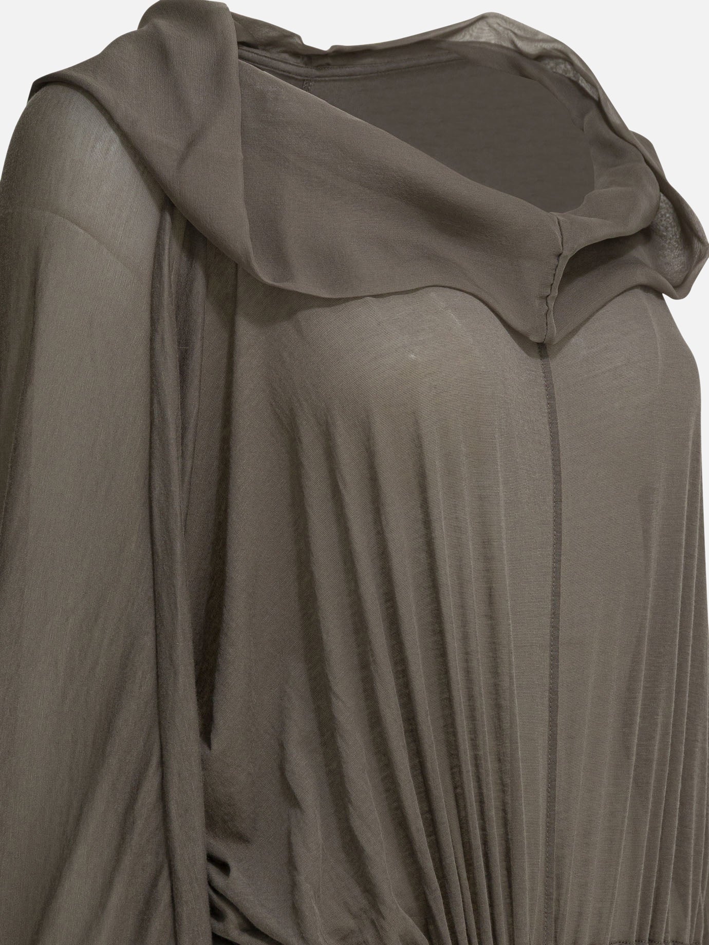 Rick Owens Cropped hoodie RP01F6239 Grey - Women | VIETTI