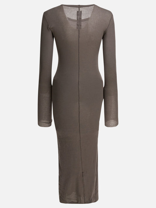 Rick Owens Cotton midi dress Brown - Women Rick Owens Cotton midi dress Brown - Women