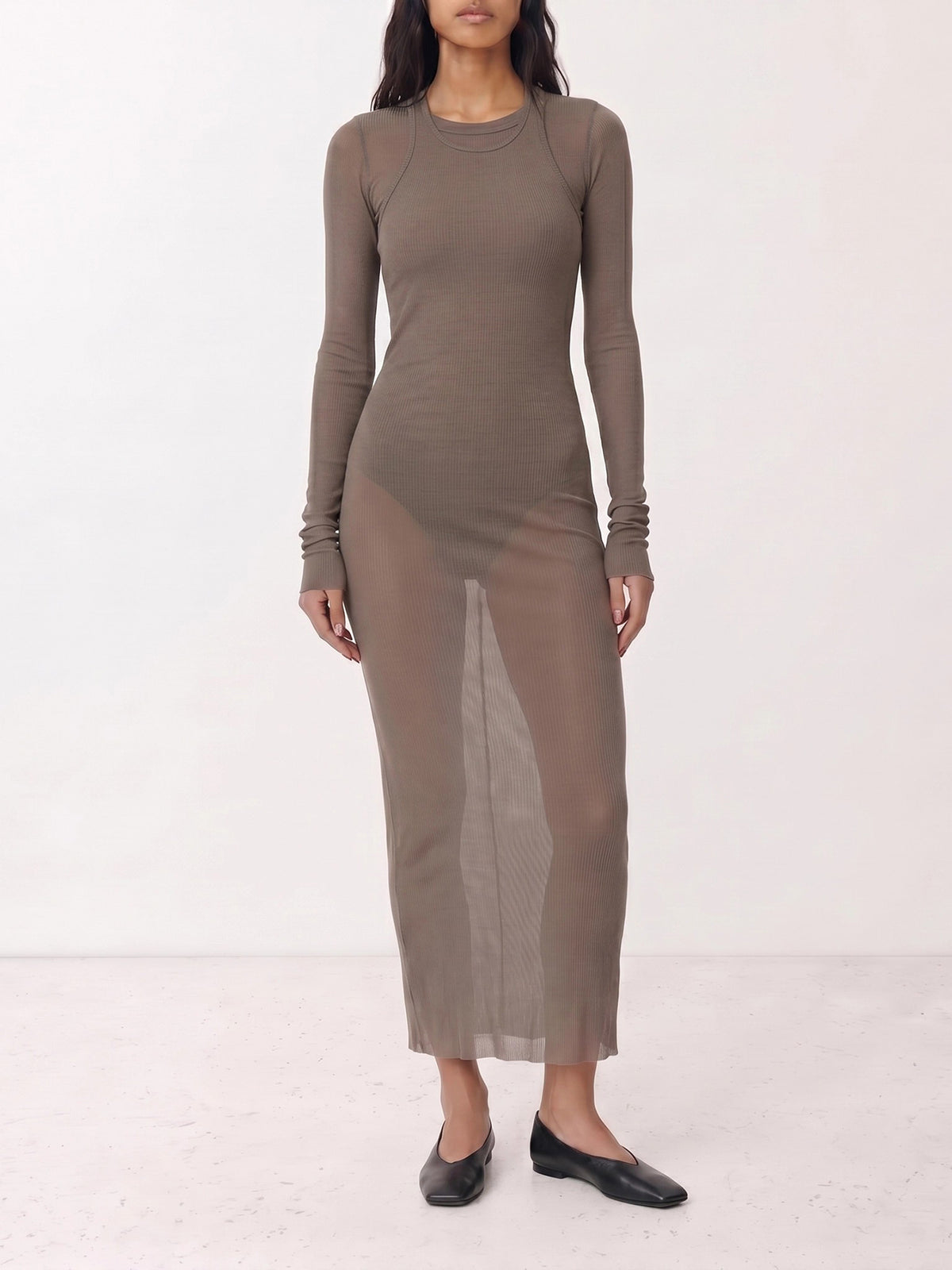 Rick Owens Long sheath dress Grey - VIETTI