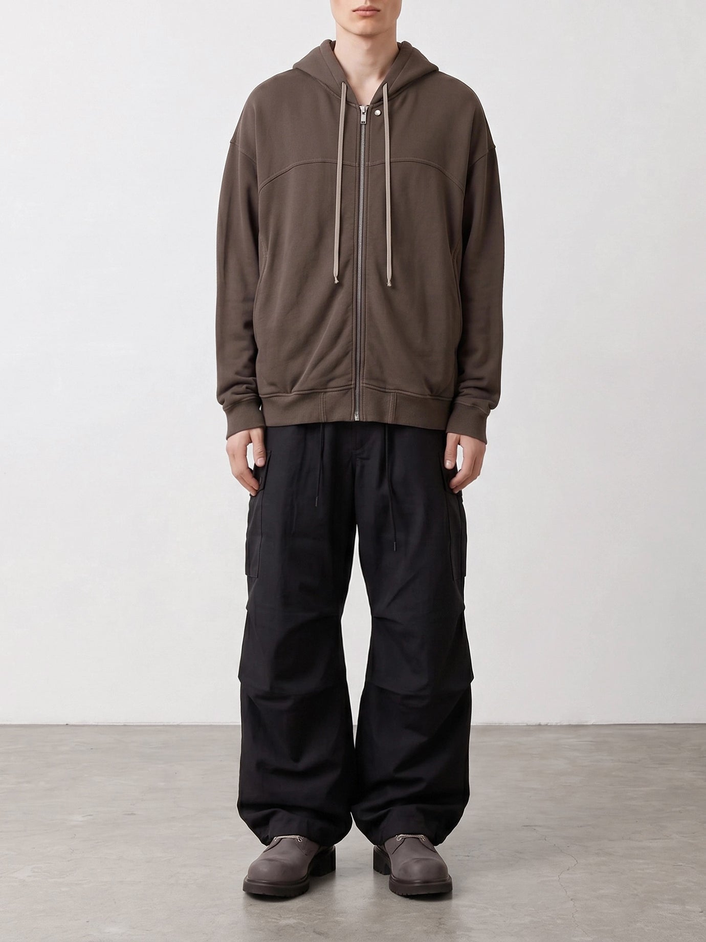 Felpe con zip Solid colour  Marrone - Rick Owens Uomo | PDP | VIETTI Online Store | Zoom-Modal_2
