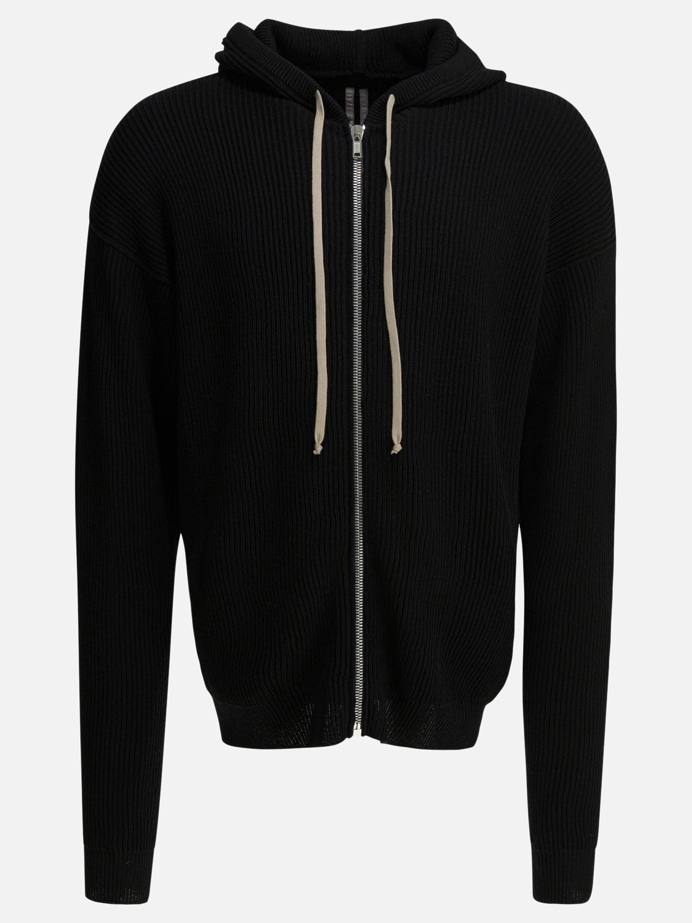 Zipped sweaters Solid colour  Black - Rick Owens Men | PDP | VIETTI Online Store | thumbnail