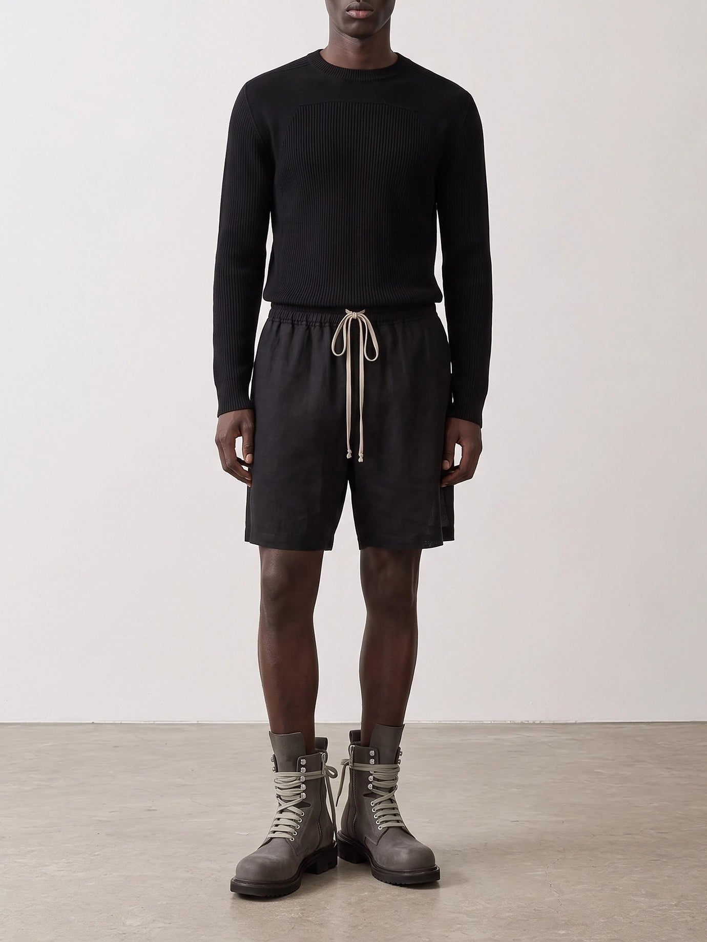 Maglioni girocollo Solid colour  Nero - Rick Owens Uomo | PDP | VIETTI Online Store | thumbnail_2