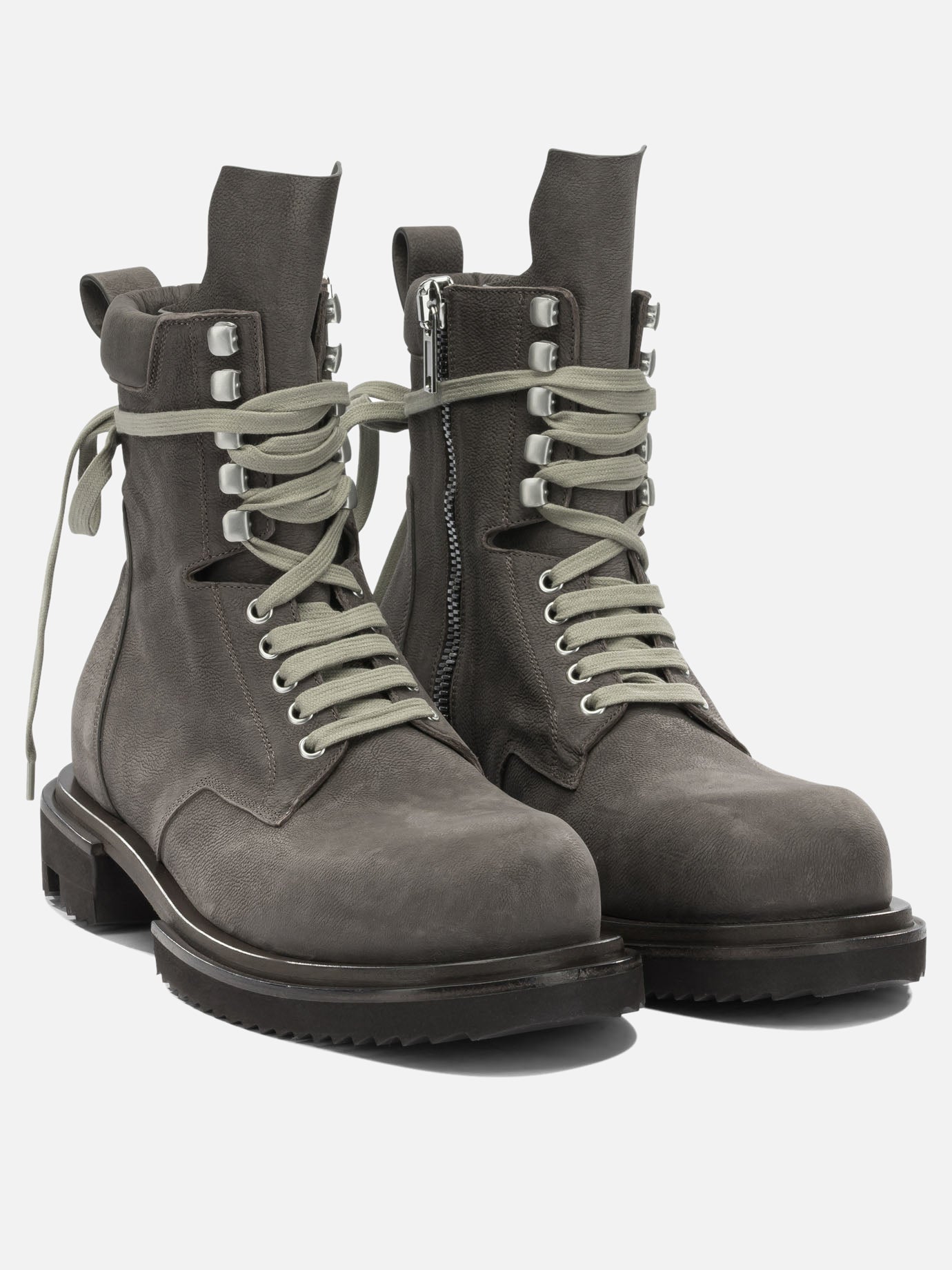 Lace-up boots 100% calf leather - 100% eva  Grey - Rick Owens Men | PDP | VIETTI Online Store | thumbnail_2