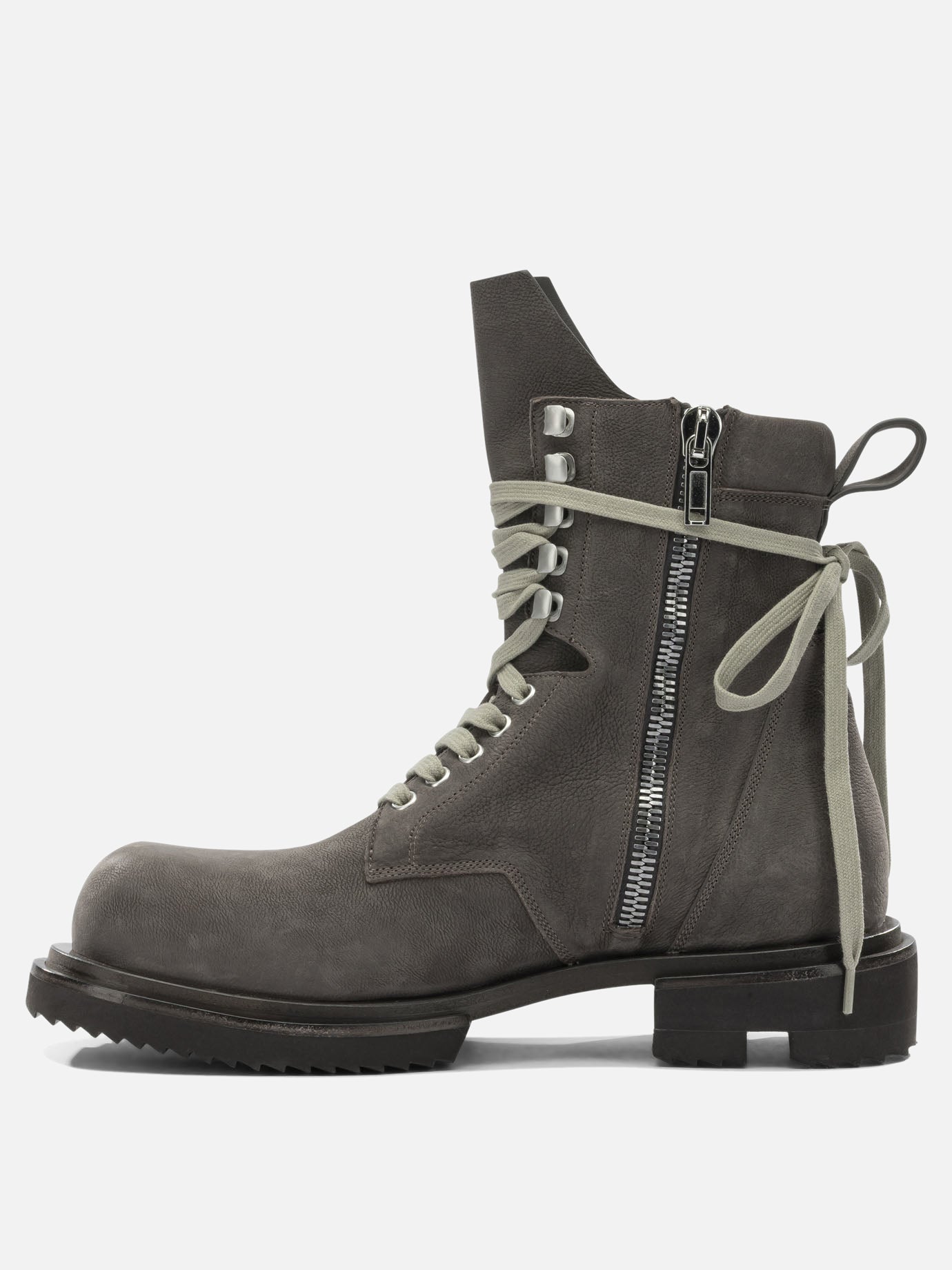 Lace-up boots 100% calf leather - 100% eva  Grey - Rick Owens Men | PDP | VIETTI Online Store | thumbnail_3