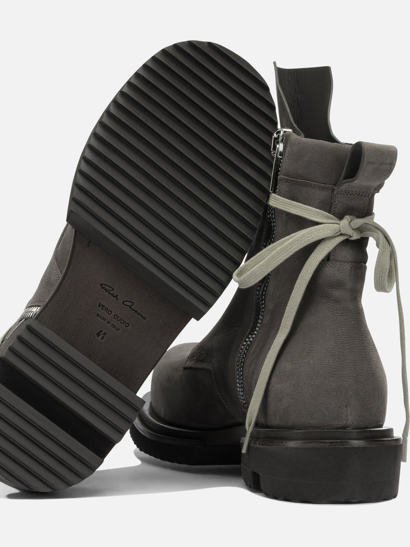 Lace-up boots 100% calf leather - 100% eva  Grey - Rick Owens Men | PDP | VIETTI Online Store | Zoom-Modal_5
