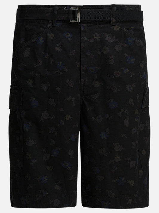 Cargo shorts Floral  Black - Sacai Men | PDP | VIETTI Online Store 
