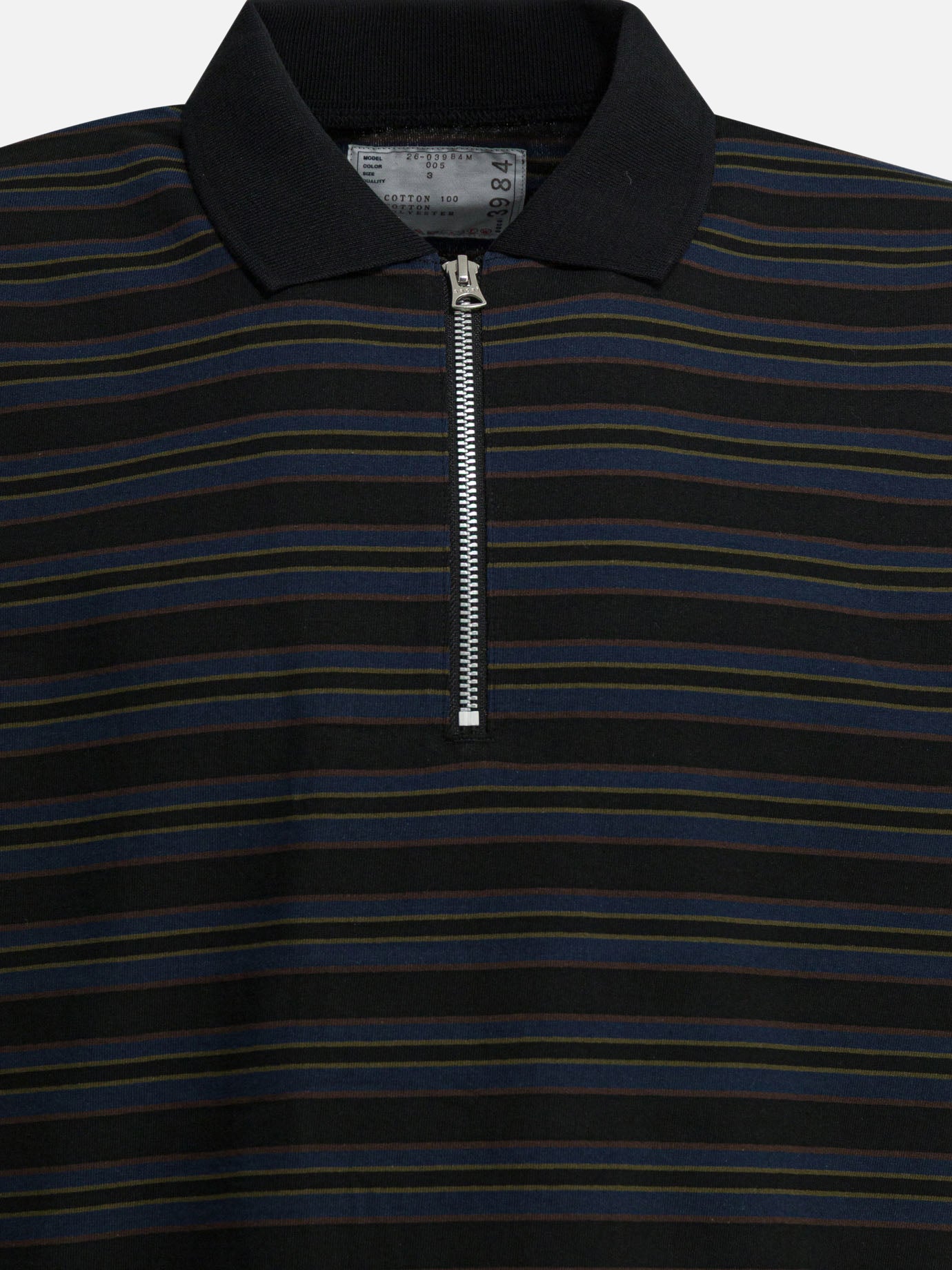 Polo shirts without buttons Striped  Black - Sacai Men | PDP | VIETTI Online Store | thumbnail_3