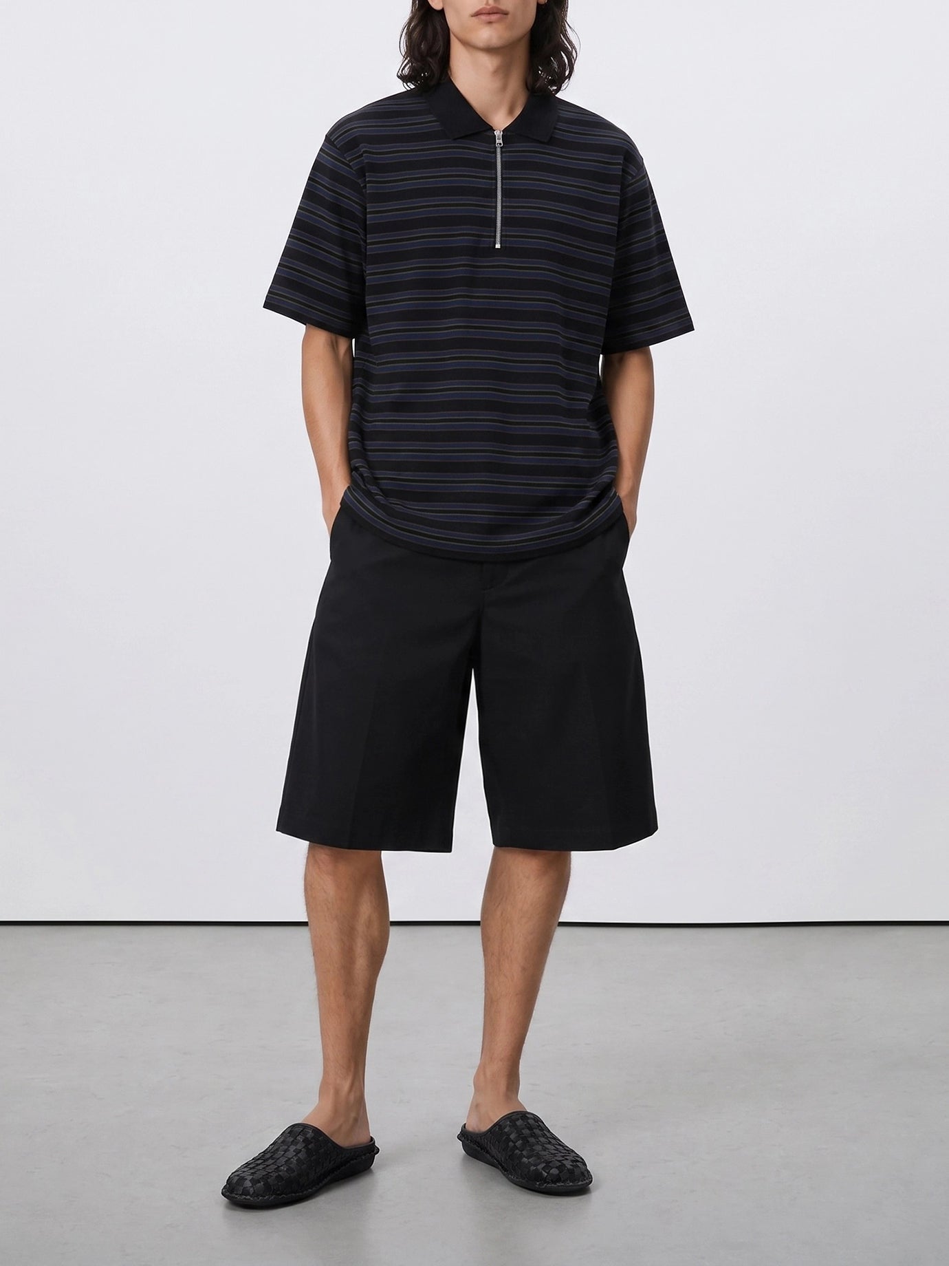 Polo shirts without buttons Striped  Black - Sacai Men | PDP | VIETTI Online Store | Zoom-Modal_2
