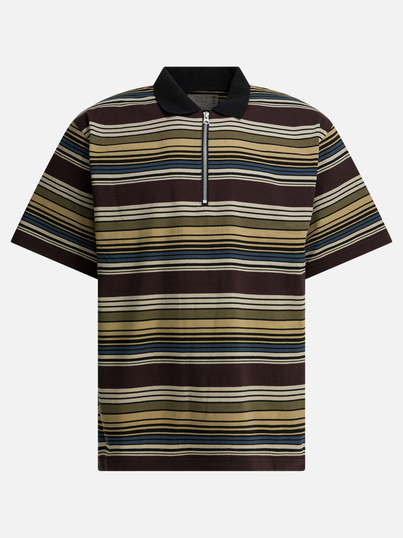 Polo shirts without buttons Striped  Brown - Sacai Men | PDP | VIETTI Online Store | Zoom-Modal

