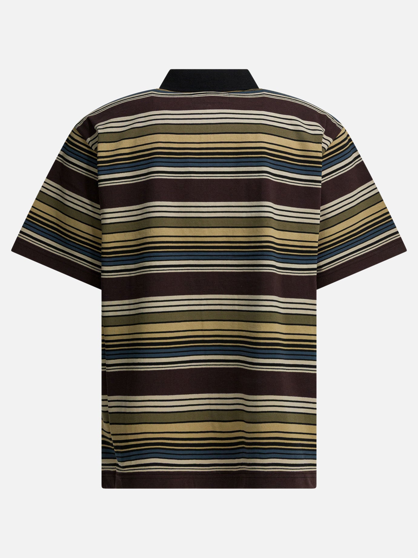 Sacai Striped buttonless polo shirt Blue - Men | VIETTI Online Store