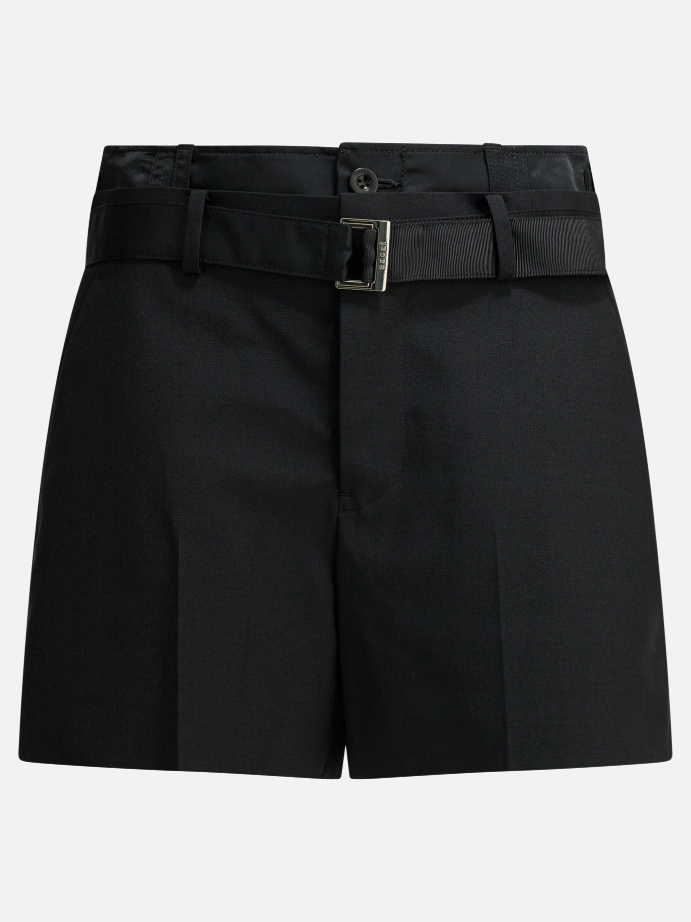 Formal shorts Solid colour  Black - Sacai Women | PDP | VIETTI Online Store | thumbnail