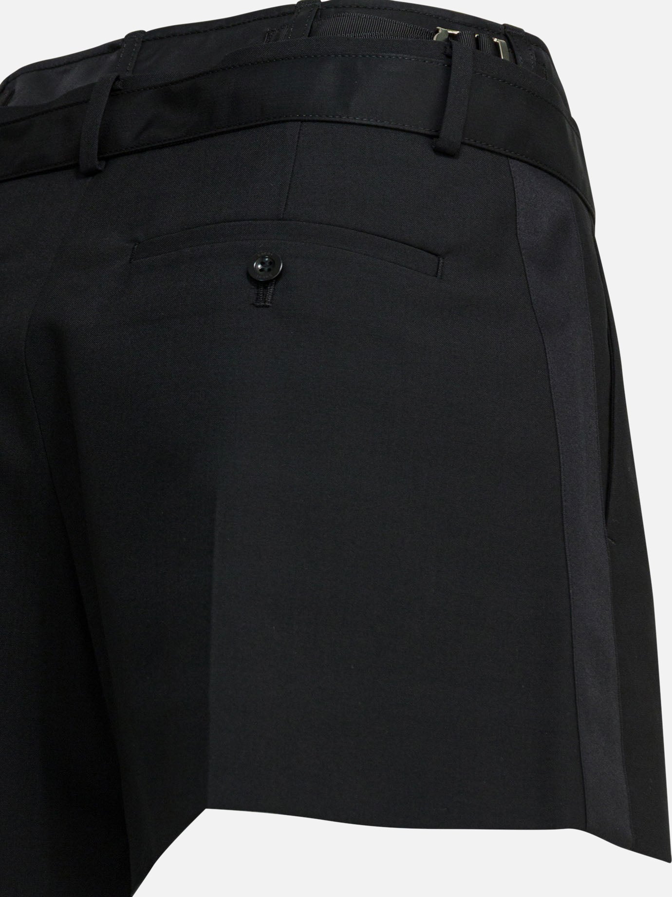 Formal shorts Solid colour  Black - Sacai Women | PDP | VIETTI Online Store | thumbnail_4