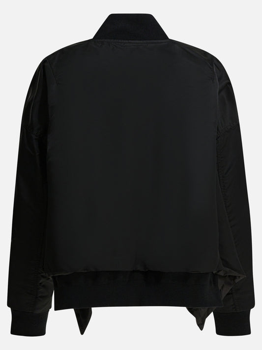 Bomber Solid colour  Nero - Sacai Donna | VIETTI Online Store | 2
