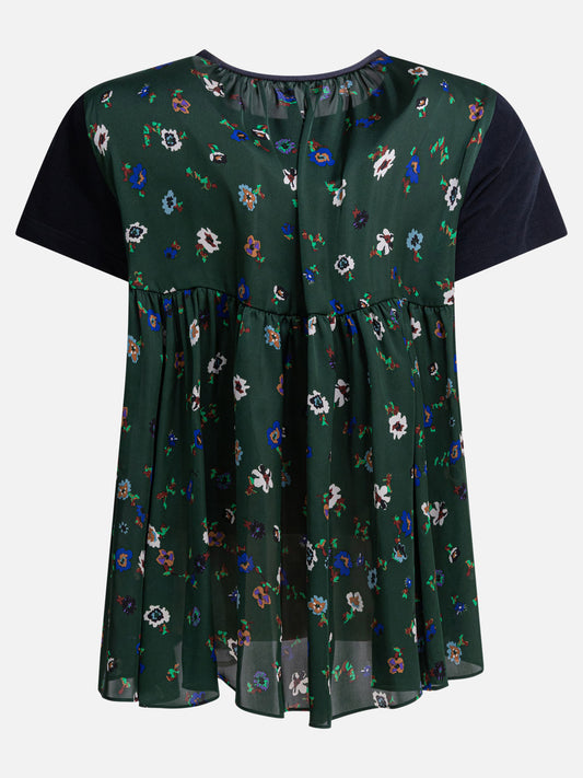 Crewneck t-shirts Floral  Blue - Sacai Women | PLP | VIETTI Online Store | 2
