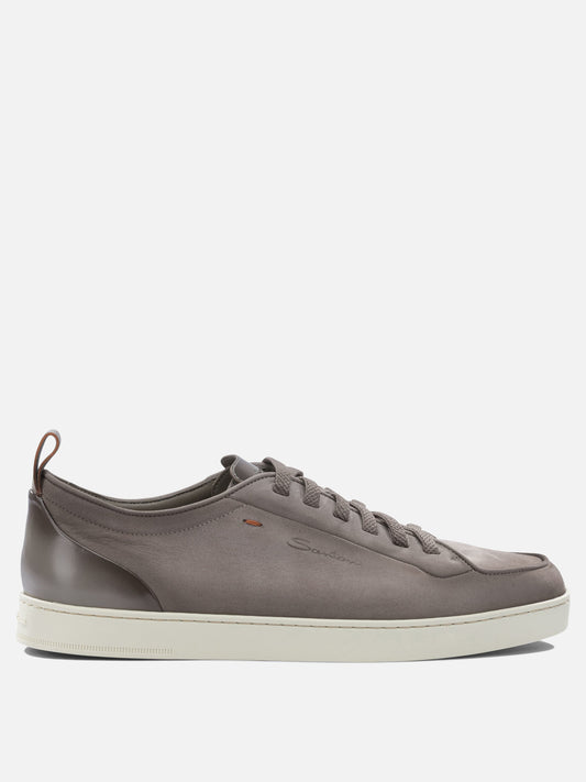Sneaker basse 100% leather  Beige - Santoni Uomo | VIETTI Online Store 
