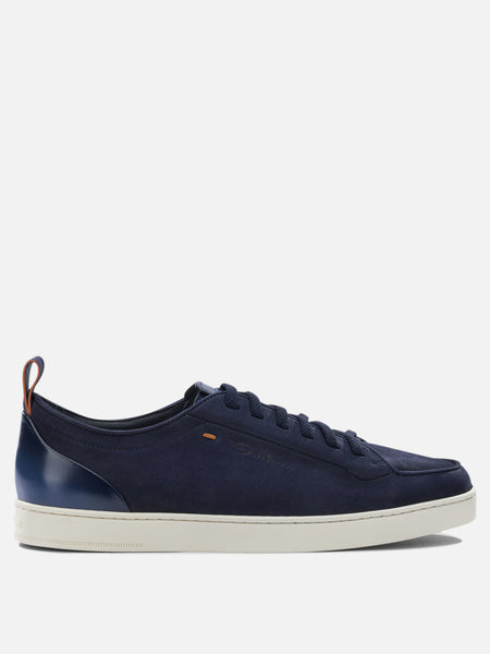 Santoni Low suede sneakers MBNO22184TIRTFEHU59 Blue - Men | VIETTI