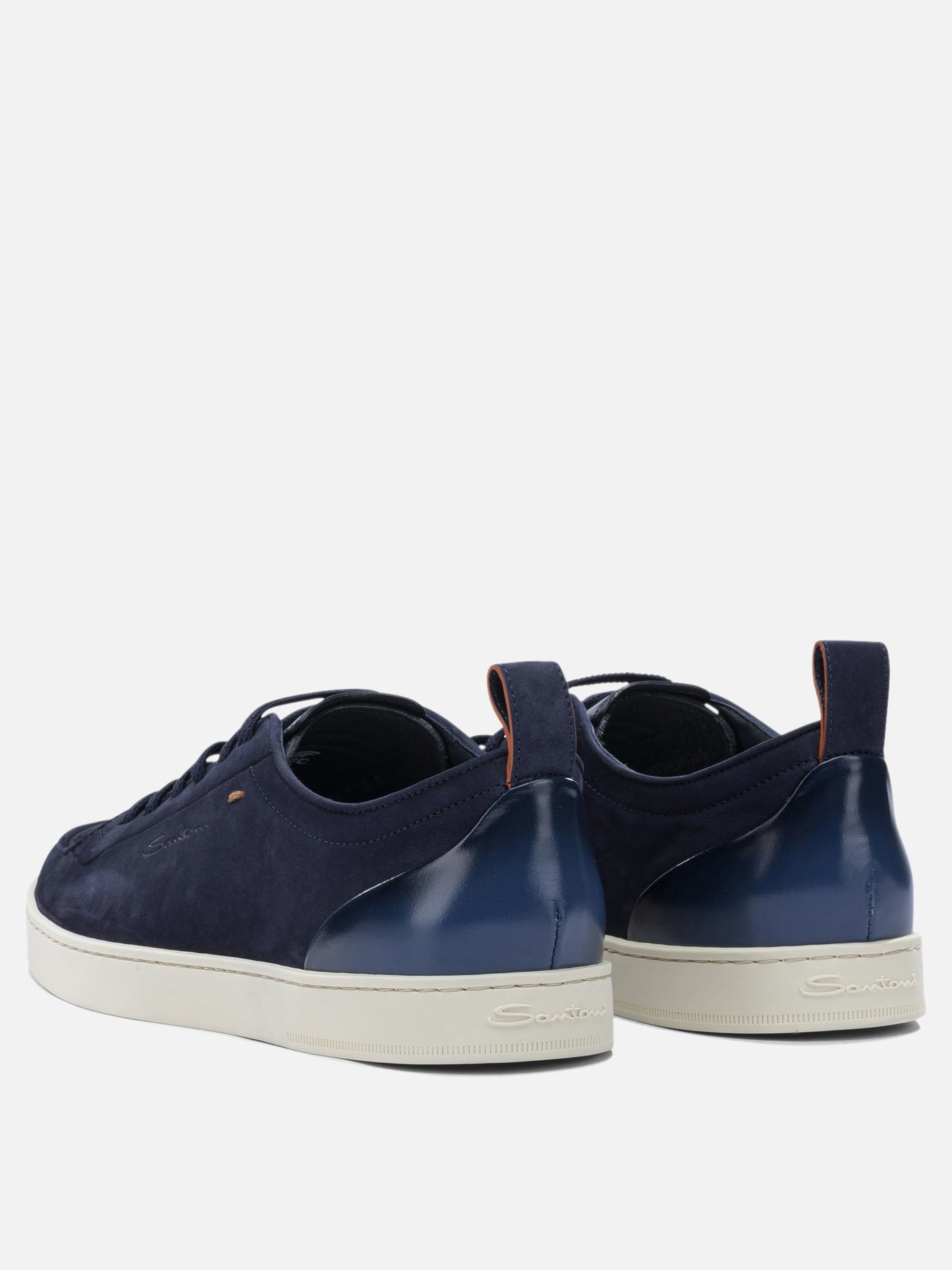 Santoni Low suede sneakers MBNO22184TIRTFEHU59 Blue - Men | VIETTI