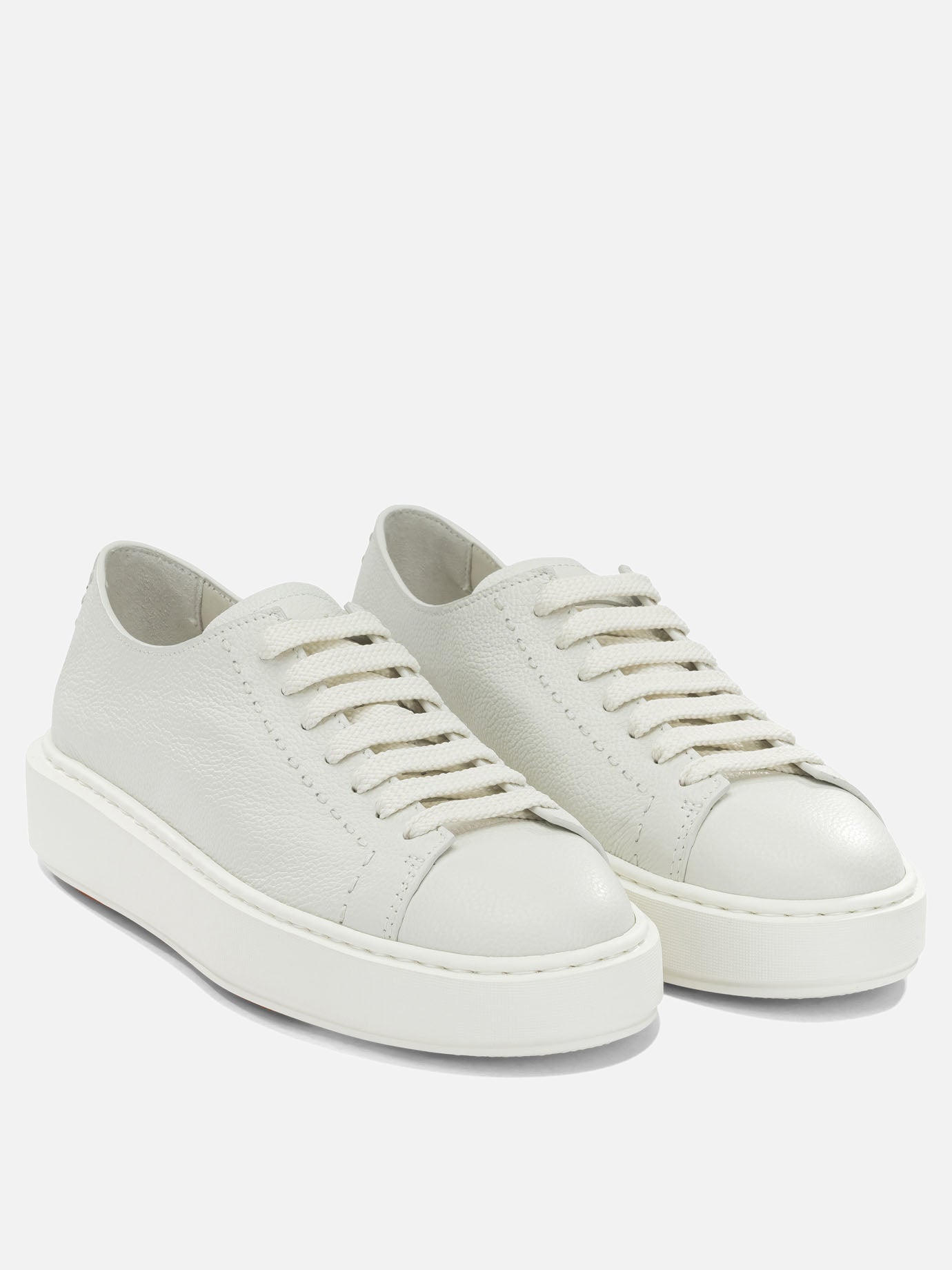 Low top sneakers 100% calf leather - 100% rubber  White - Santoni Women | PDP | VIETTI Online Store | thumbnail_2