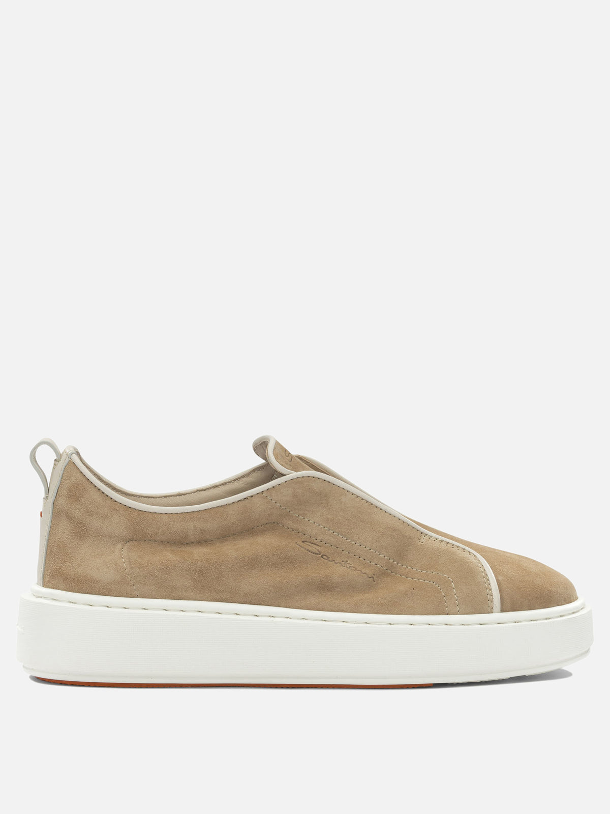 Santoni Low suede sneakers Beige
