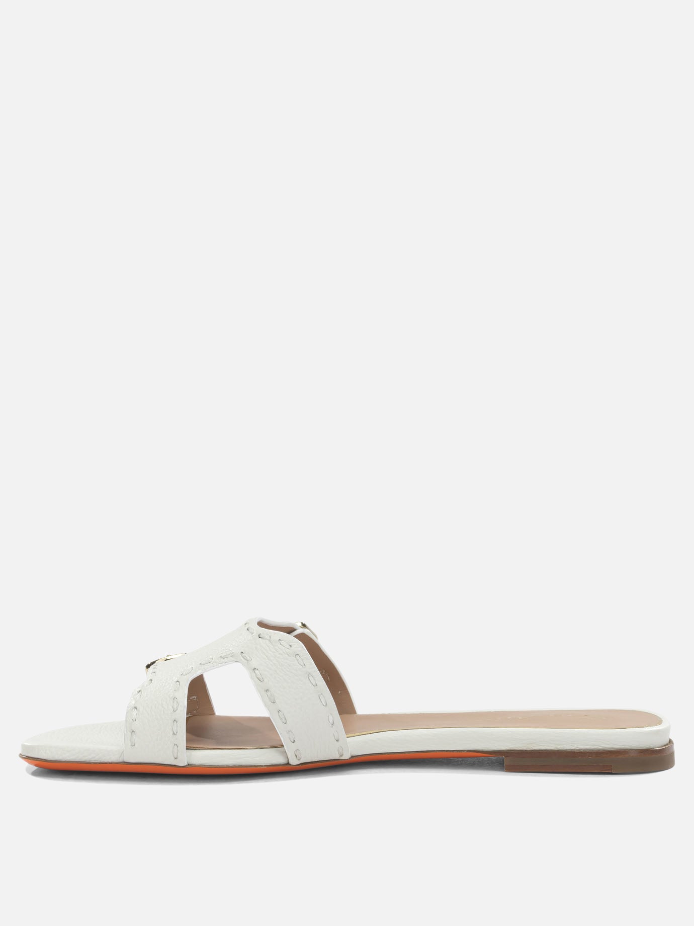 Slides 100% calf leather - 100% cow leather  White - Santoni Women | PDP | VIETTI Online Store | thumbnail_3