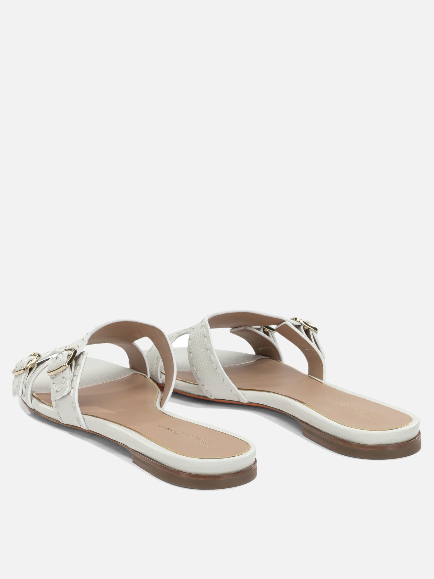 Slides 100% calf leather - 100% cow leather  White - Santoni Women | PDP | VIETTI Online Store | Zoom-Modal_4
