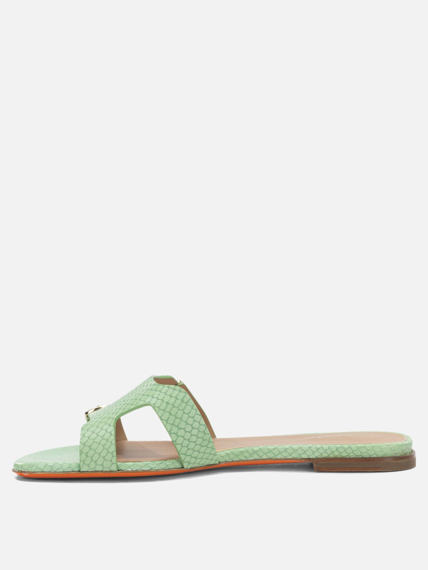Slides 100% goat leather - 100% cow leather  Green - Santoni Women | PDP | VIETTI Online Store | Zoom-Modal_3
