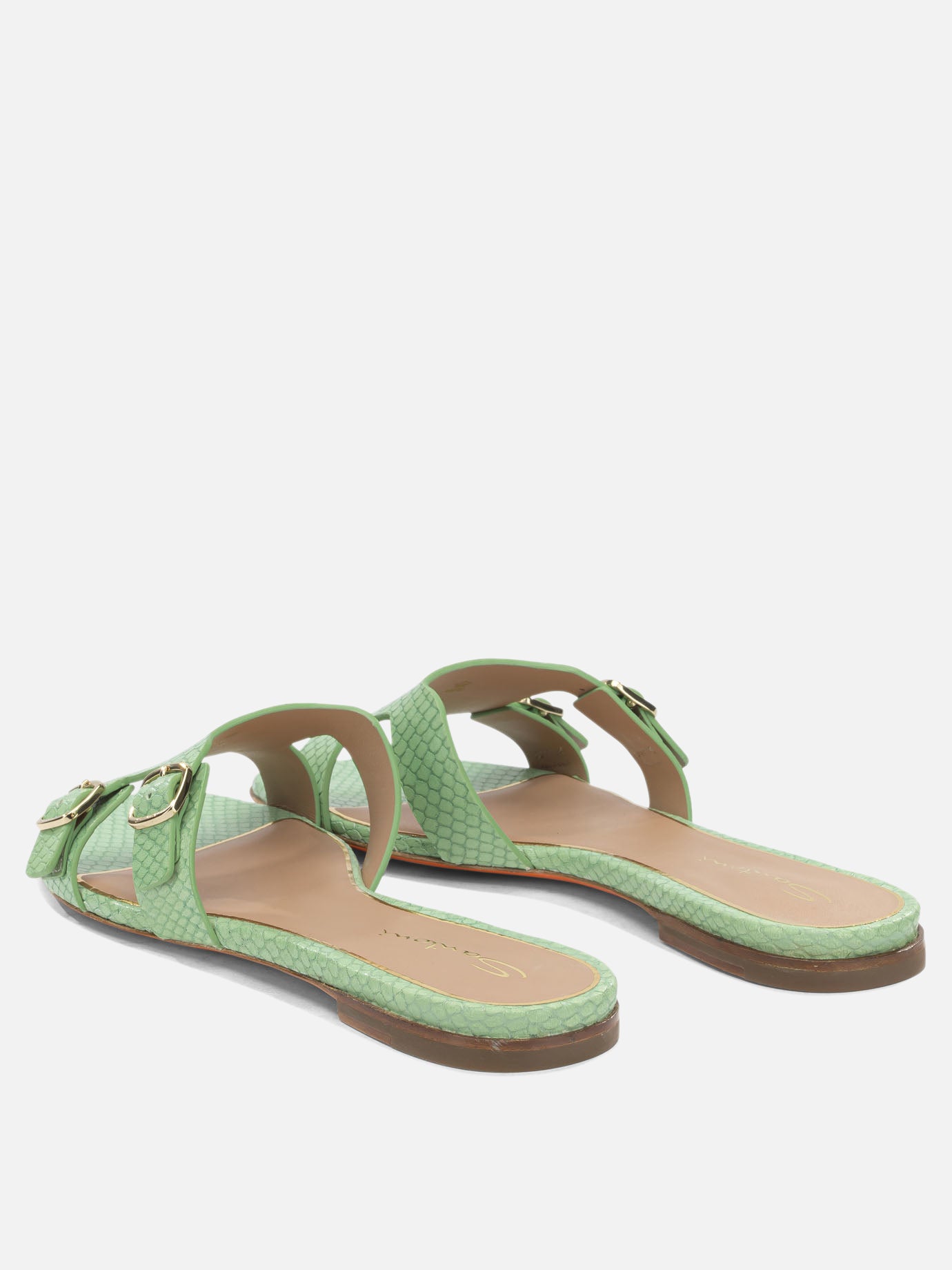 Slides 100% goat leather - 100% cow leather  Green - Santoni Women | PDP | VIETTI Online Store | Zoom-Modal_4

