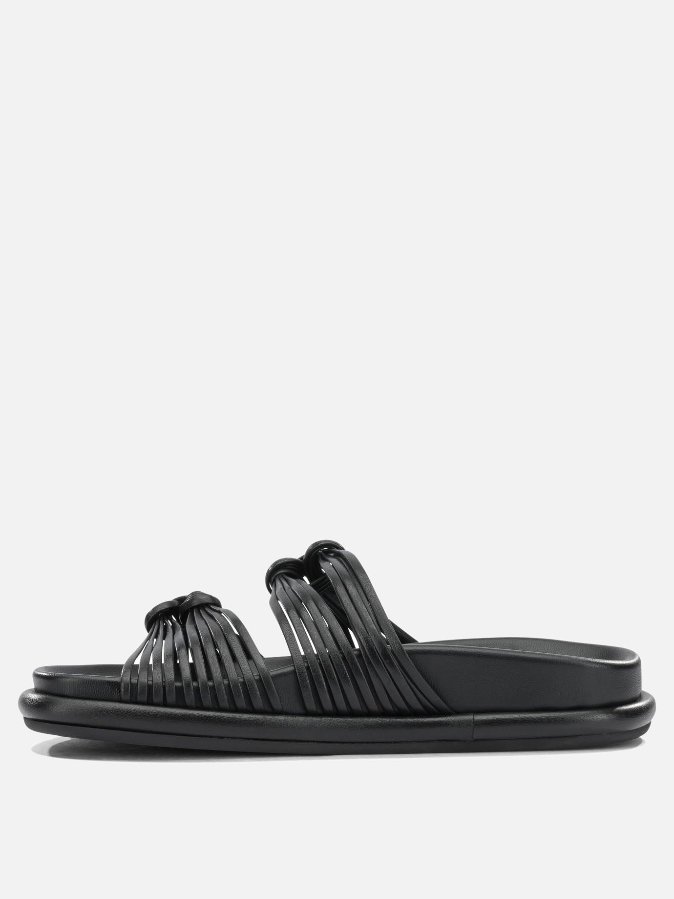 Flat sandals 100% lamb leather - 100% rubber  Black - Santoni Women | PDP | VIETTI Online Store | Zoom-Modal_3
