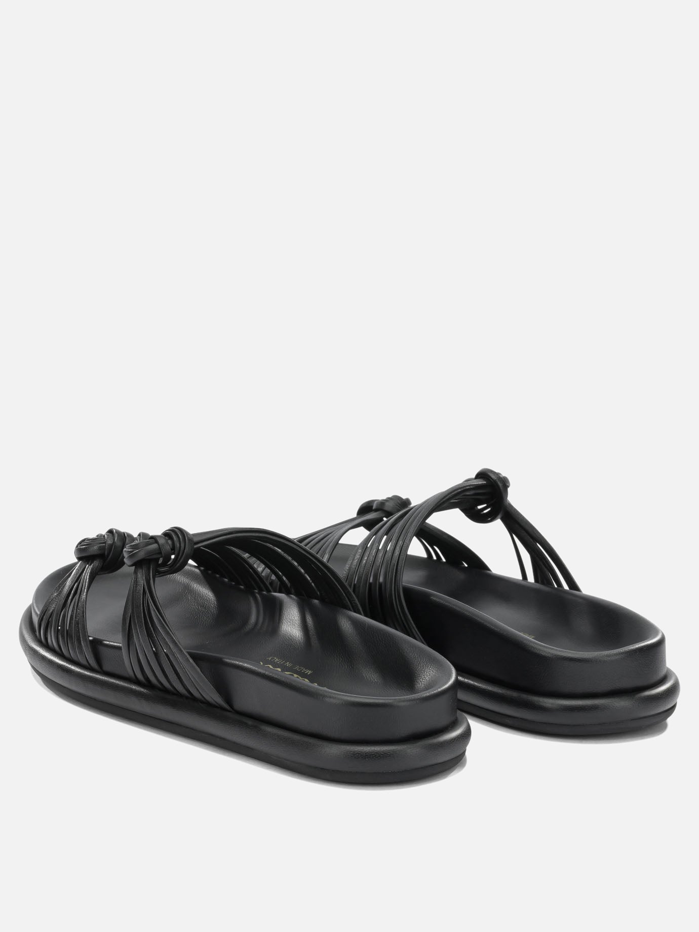 Flat sandals 100% lamb leather - 100% rubber  Black - Santoni Women | PDP | VIETTI Online Store | thumbnail_4