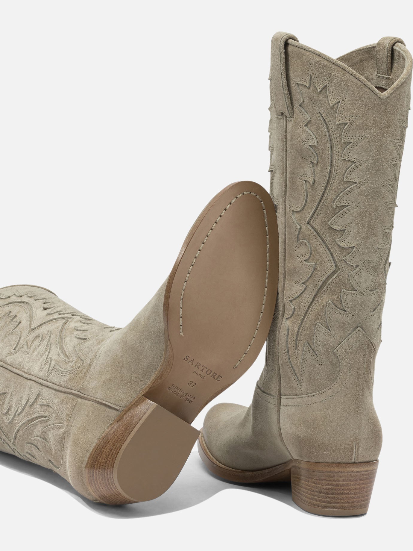 Cowboy 100% suede leather - 100% leather  Beige - Sartore Women | PDP | VIETTI Online Store | Zoom-Modal_5
