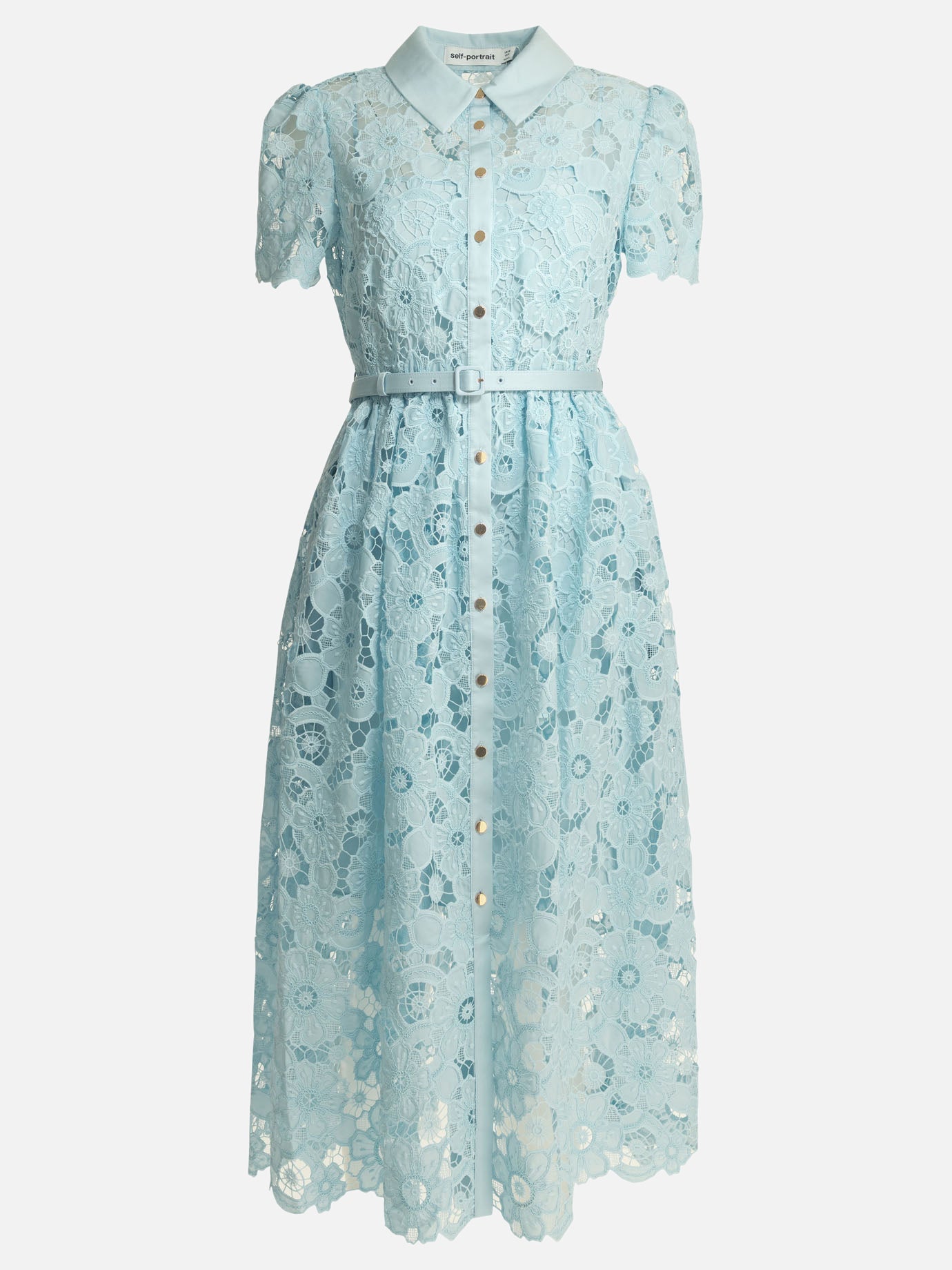 Midi dresses Embroidered  Light blue - Self-portrait Women | PDP | VIETTI Online Store | Zoom-Modal
