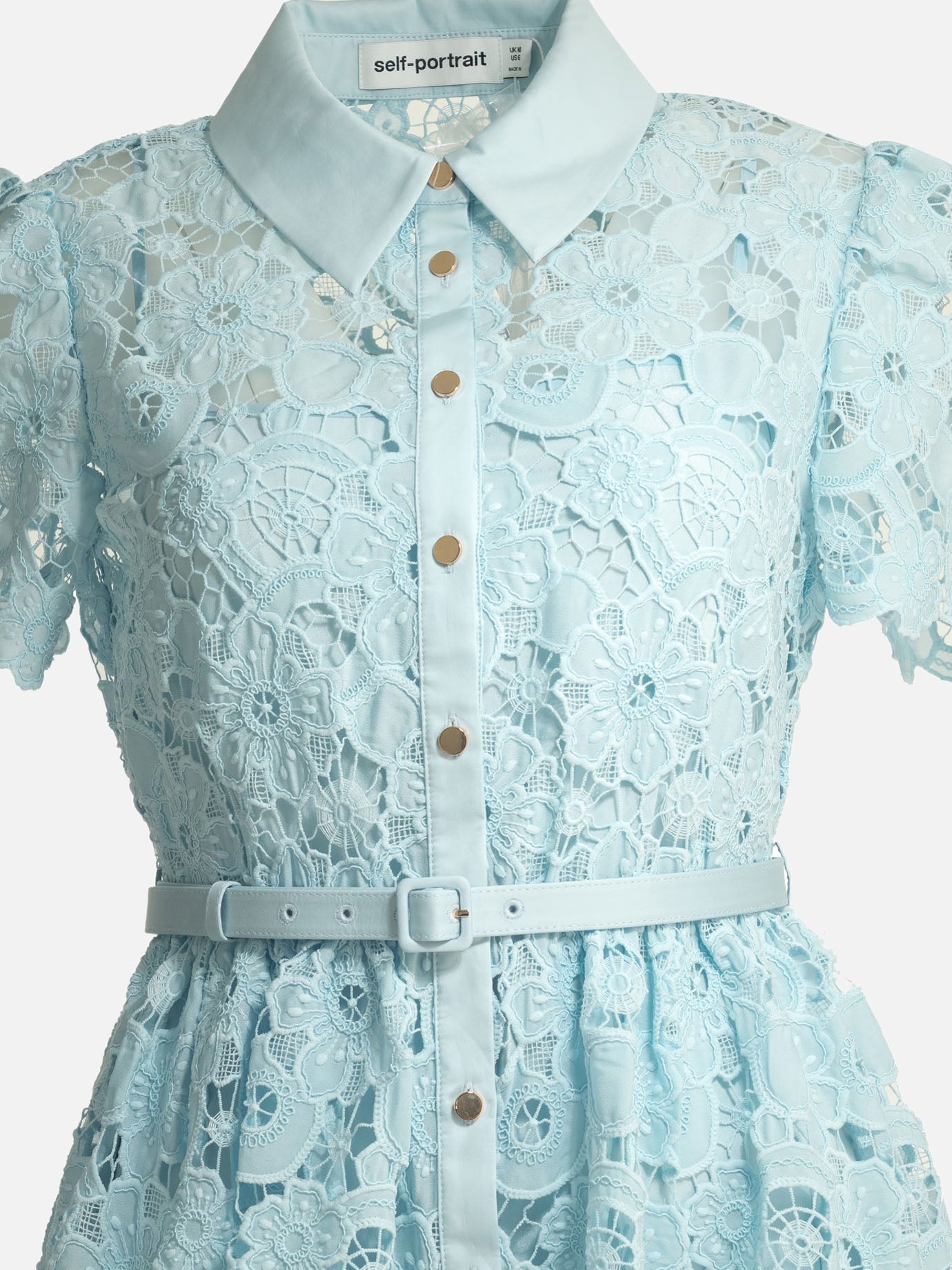 Midi dresses Embroidered  Light blue - Self-portrait Women | PDP | VIETTI Online Store | thumbnail_3