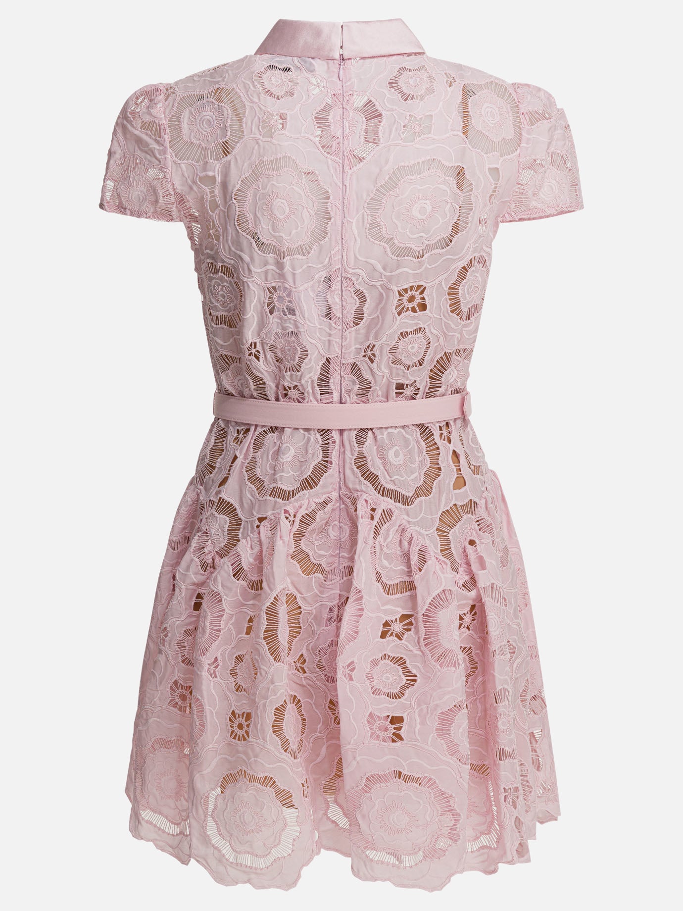 Self-portrait Floral lace flared dress Pink - Women | VIETTI Online Store Self-portrait Floral lace flared dress Pink - Women | VIETTI Online Store