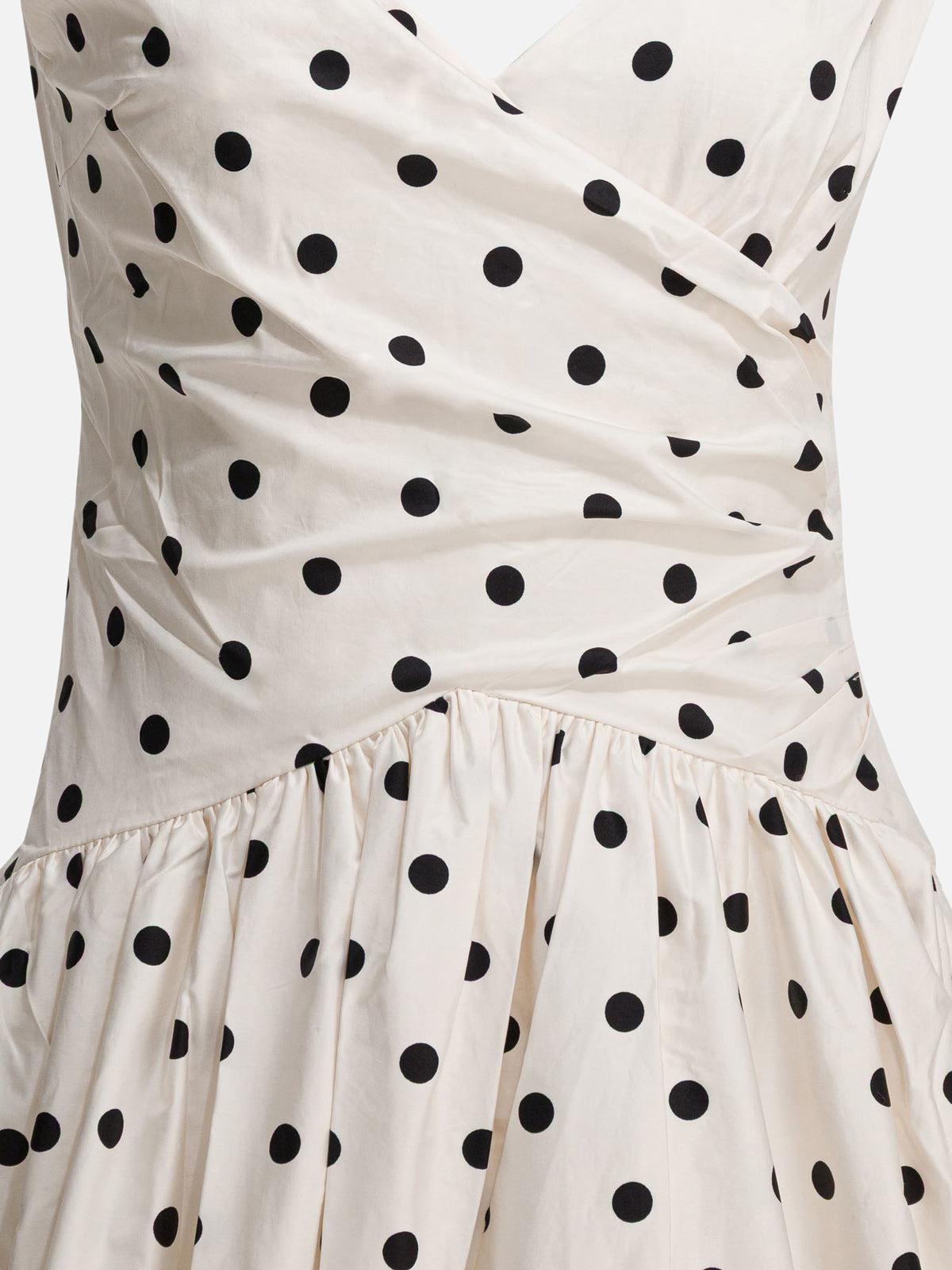Self-portrait Polka dot flared midi dress White - VIETTI